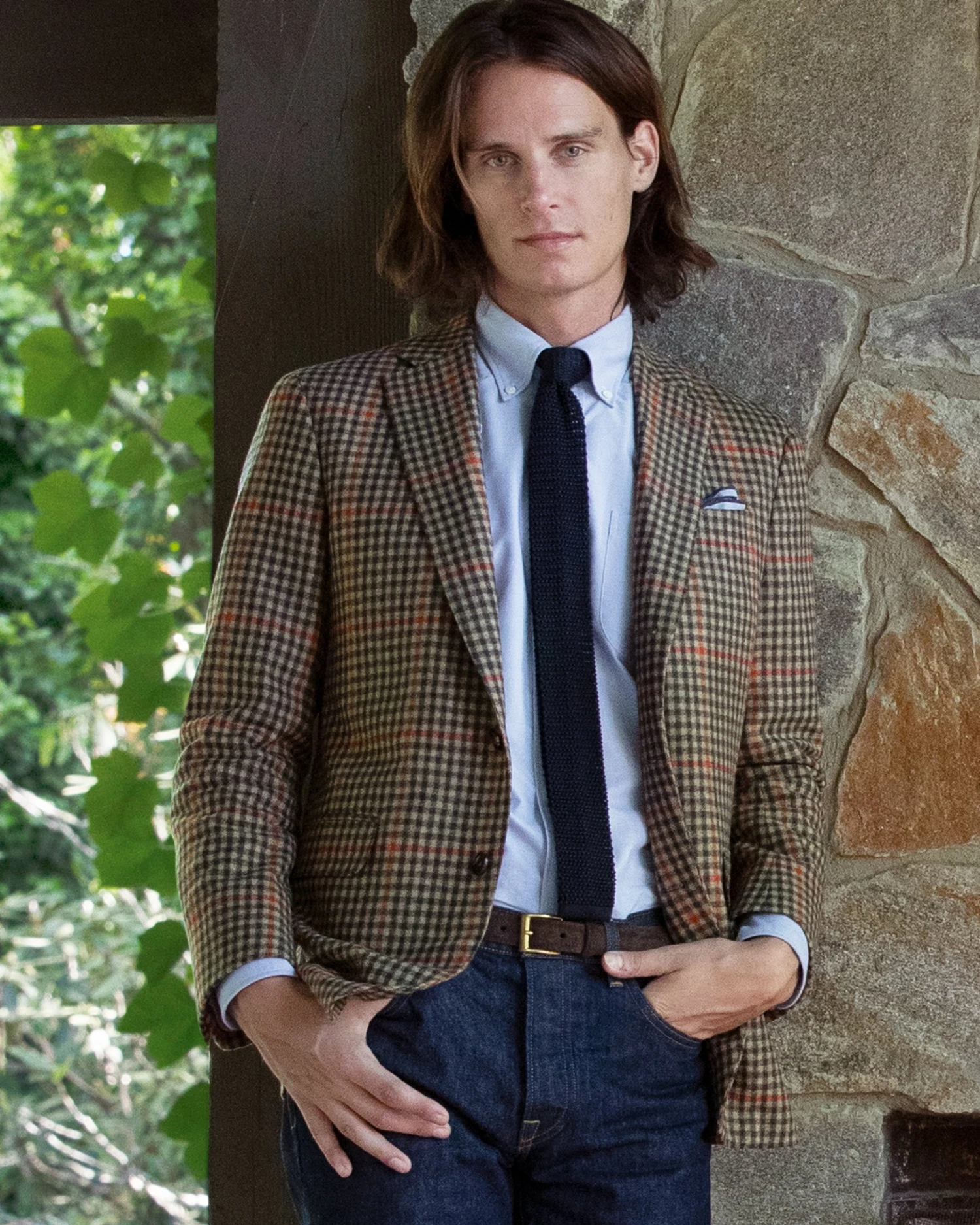 Virgil No. 2 Jacket In Tan/Spruce/Orange Wool Flannel 4 Virgil No. 2 Jacket In Tan/Spruce/Orange Wool Flannel - Image 4