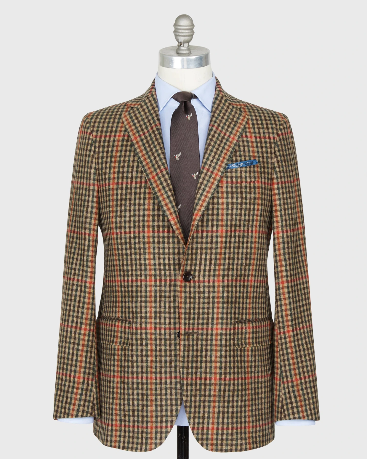 Virgil No. 2 Jacket In Tan/Spruce/Orange Wool Flannel 1 Virgil No. 2 Jacket In Tan/Spruce/Orange Wool Flannel