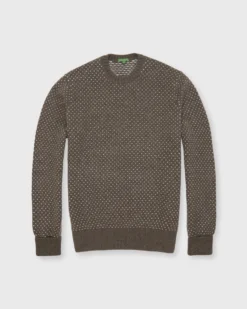 Birdseye Jacquard Sweater In Acorn Cashmere