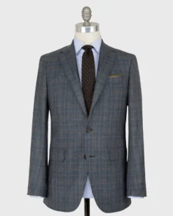 Virgil No. 2 Suit In Blue/Brown Plaid Brushed Twill