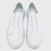 Low-Top Lace-Up Sneaker In White Perforated Leather