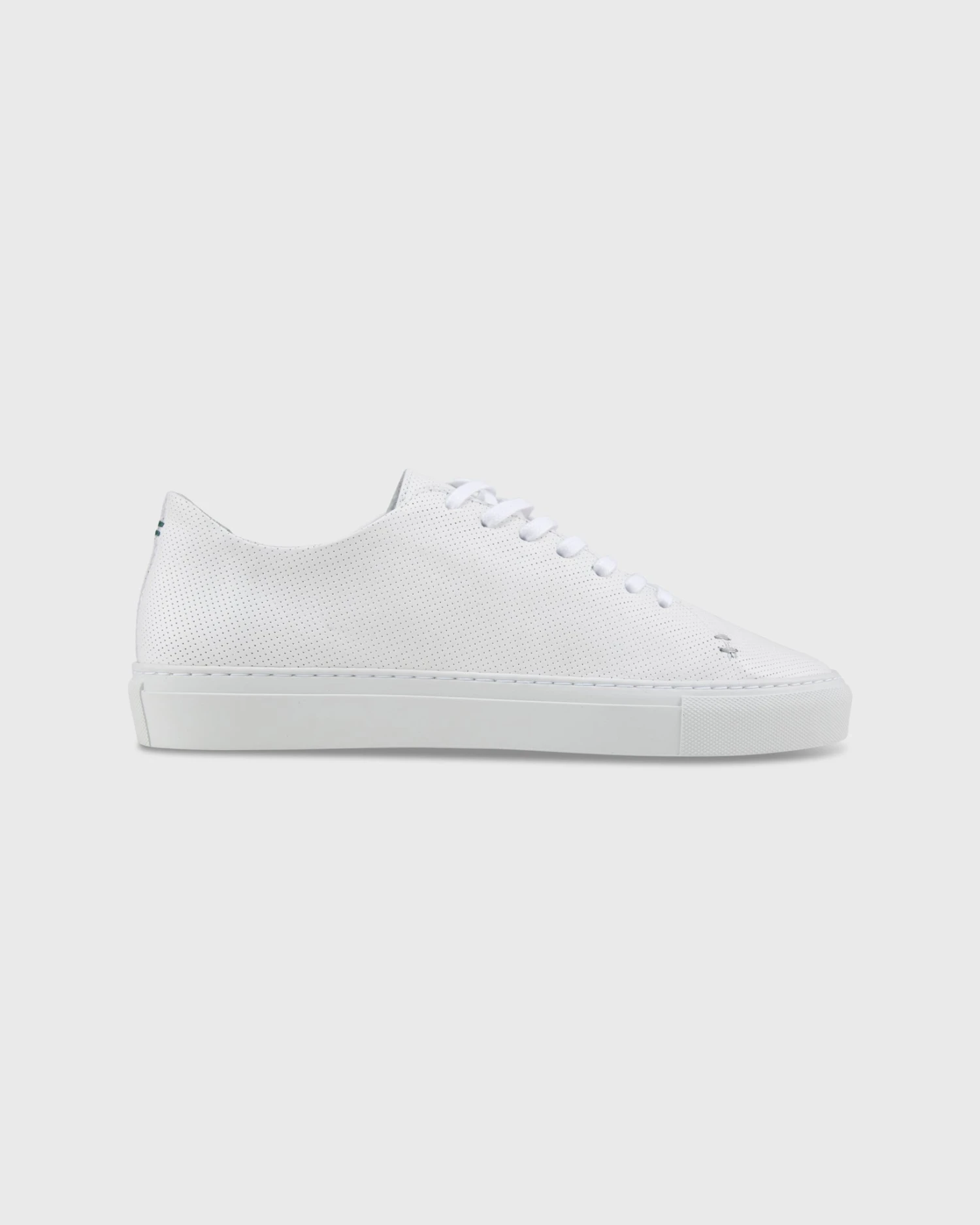 Low-Top Lace-Up Sneaker In White Perforated Leather 2 Low-Top Lace-Up Sneaker In White Perforated Leather - Image 2