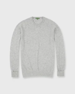 Classic Crewneck Sweater In Pale Heather Grey Cashmere