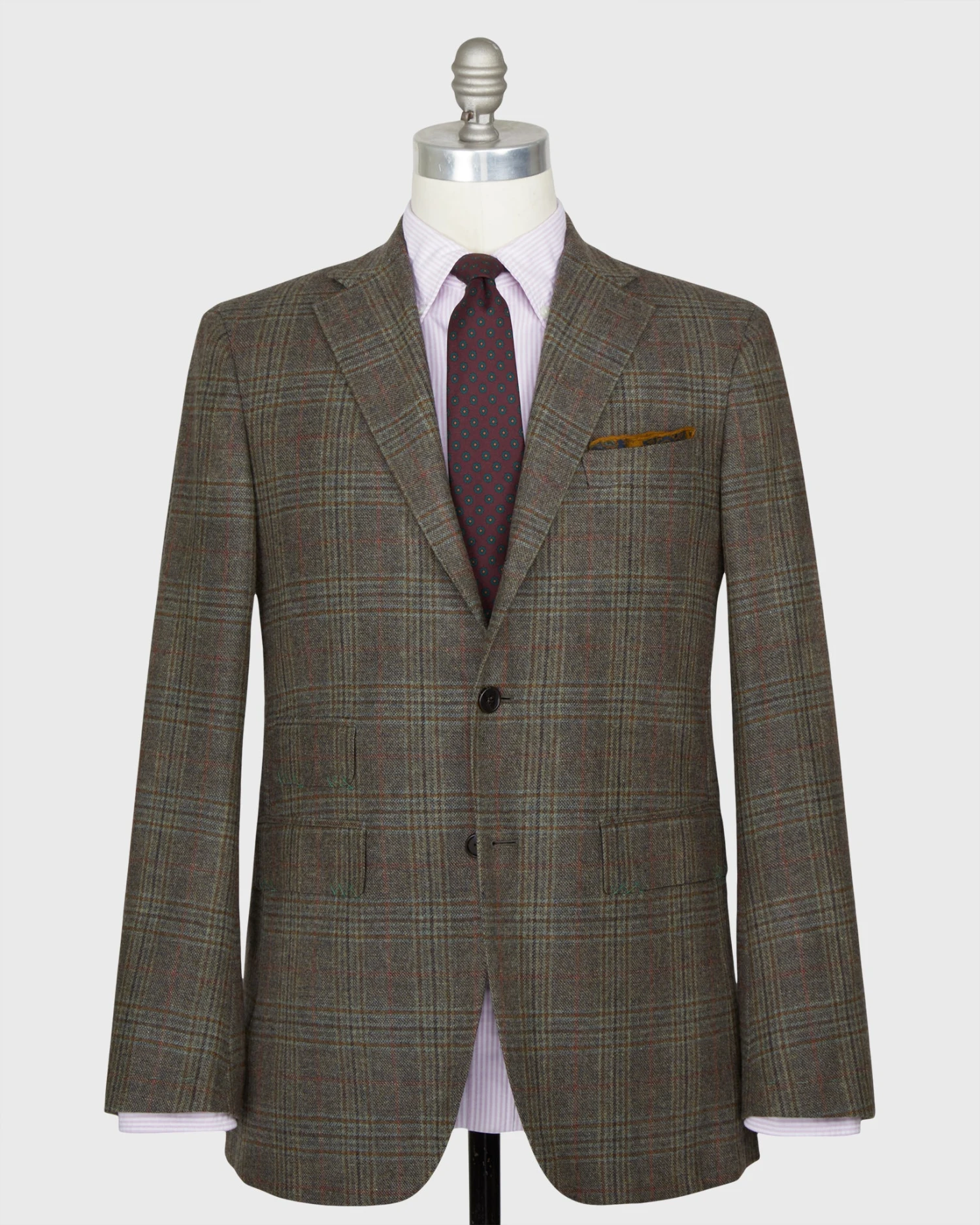 Virgil No. 3 Jacket In Oat/Brown/Red Mix Plaid Brushed Twill 1 Virgil No. 3 Jacket In Oat/Brown/Red Mix Plaid Brushed Twill