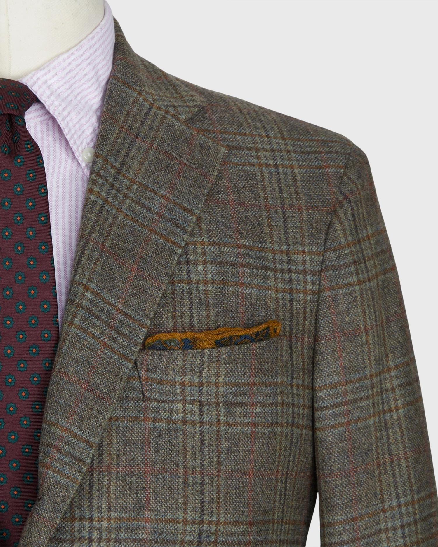 Virgil No. 3 Jacket In Oat/Brown/Red Mix Plaid Brushed Twill 2 Virgil No. 3 Jacket In Oat/Brown/Red Mix Plaid Brushed Twill - Image 2