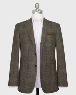 Virgil No. 3 Jacket In Oat/Brown/Red Mix Plaid Brushed Twill 5 Virgil No. 3 Jacket In Oat/Brown/Red Mix Plaid Brushed Twill -fashion S65641 3