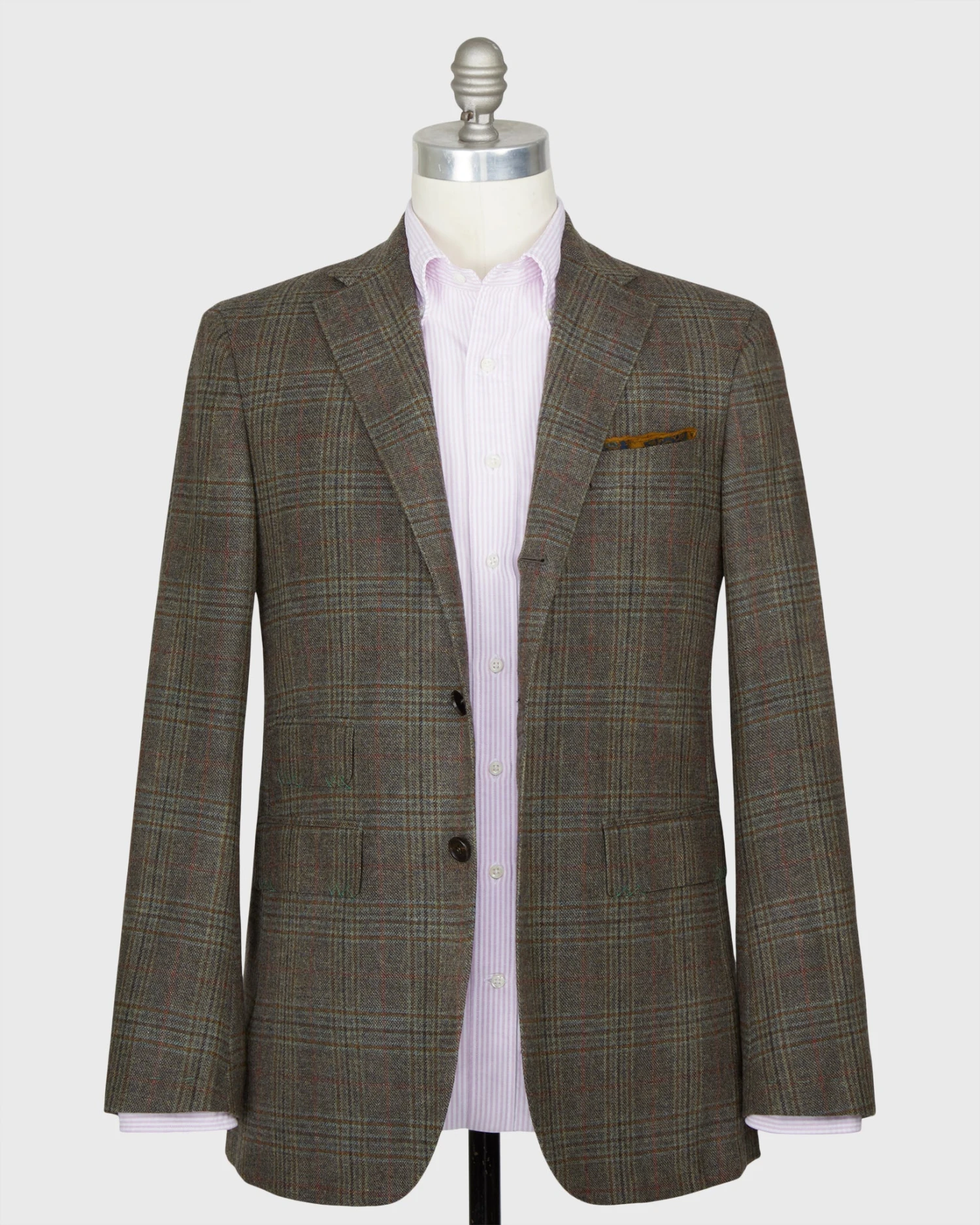 Virgil No. 3 Jacket In Oat/Brown/Red Mix Plaid Brushed Twill 3 Virgil No. 3 Jacket In Oat/Brown/Red Mix Plaid Brushed Twill - Image 3