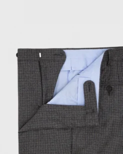 Dress Trouser In Grey/Navy/Brown Mix Guncheck Brushed Twill -fashion S65650 3