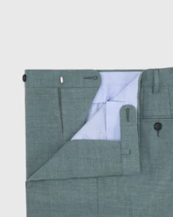 Basic Dress Trouser In Blue Sage Wool Hopsack -fashion S65651 3