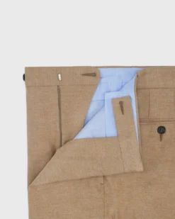 Side-Tab Dress Trouser In Camel Stretch Flannel -fashion S65653 3