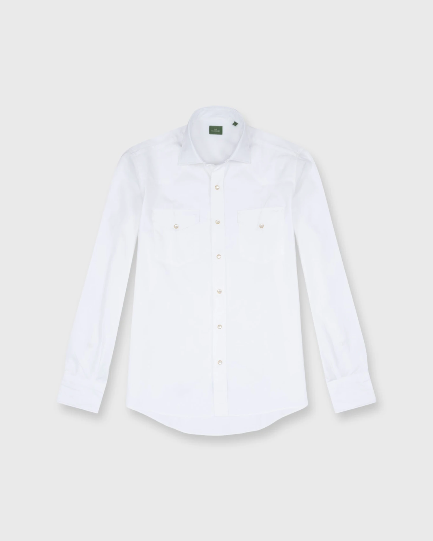 Western Work Shirt In White Poplin 1 Western Work Shirt In White Poplin