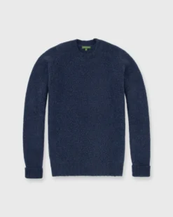 Teddy Crewneck Sweater In Navy Cashmere Blend