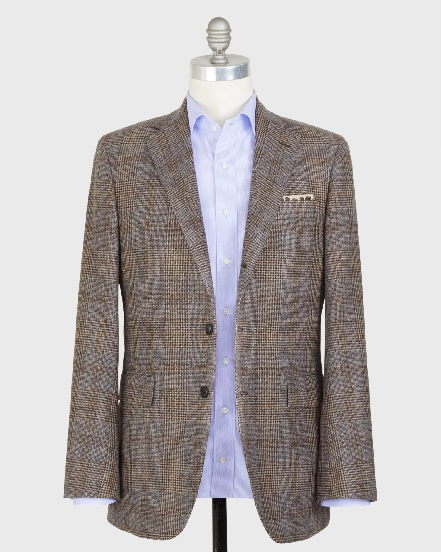 Virgil No. 4 Jacket In Oat/Brown/Blue Glen Plaid Flannel 3 Virgil No. 4 Jacket In Oat/Brown/Blue Glen Plaid Flannel - Image 3