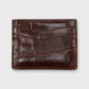 Card Holder In Cognac Glazed Alligator