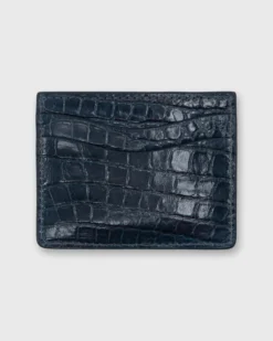 Card Holder In Blue Glazed Alligator
