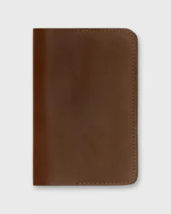 Passport Holder In Medium Brown Leather