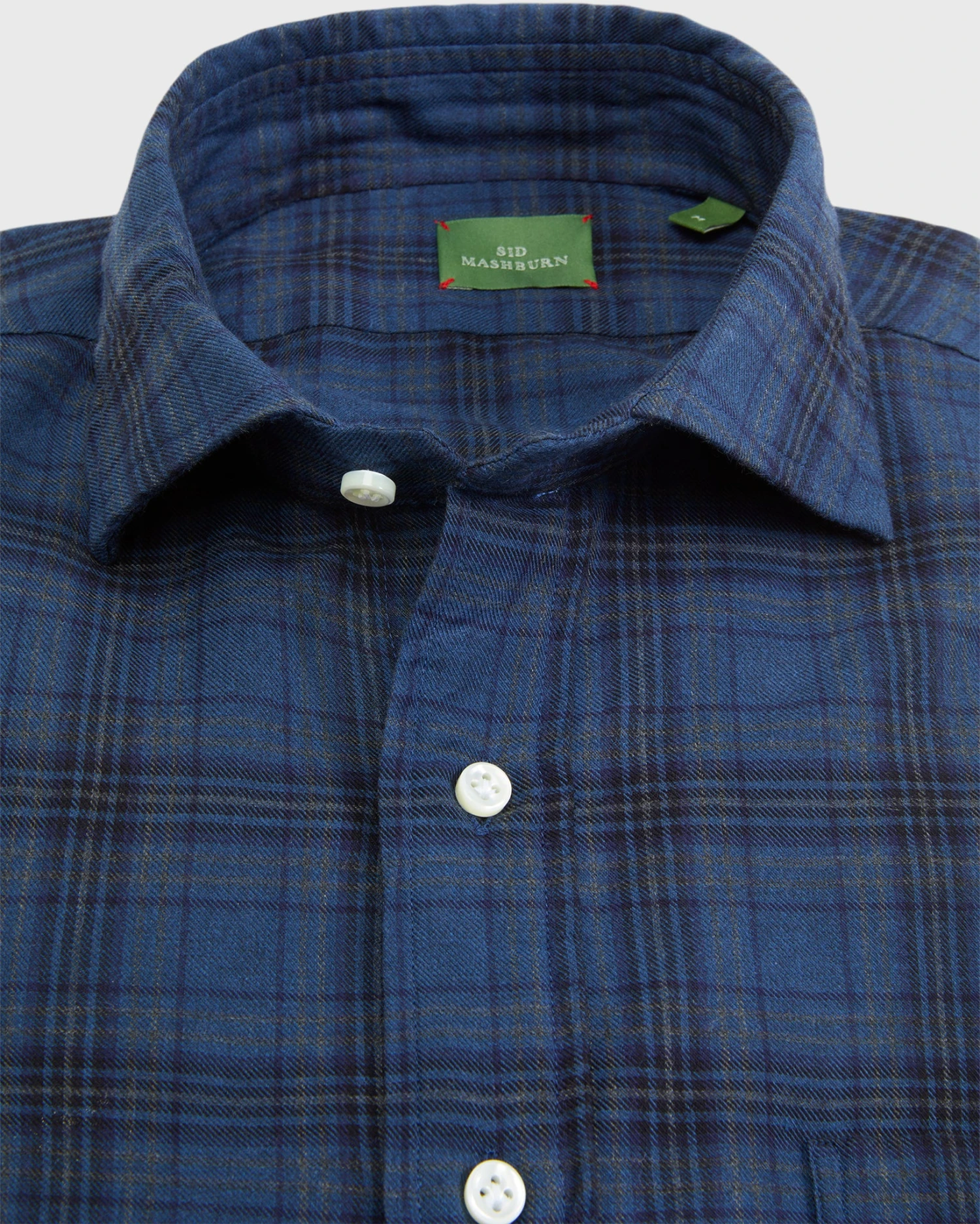 Otto Handmade Sport Shirt In Air Force/Grey/Purple Plaid Brushed Twill 2 Otto Handmade Sport Shirt In Air Force/Grey/Purple Plaid Brushed Twill - Image 2