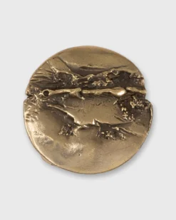 Round Abstract Belt Buckle In Brass
