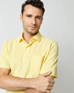 Short-Sleeved Polo In Canary Pima Pique -fashion S68634 82