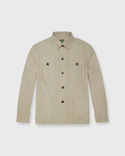 Military Jacket In Khaki Lightweight Canvas