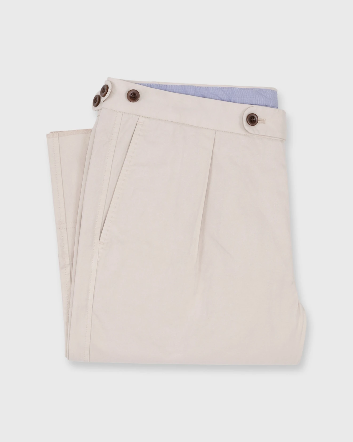 Garment-Dyed Pleated Sport Trouser In Stone Lightweight Twill 2 Garment-Dyed Pleated Sport Trouser In Stone Lightweight Twill - Image 2