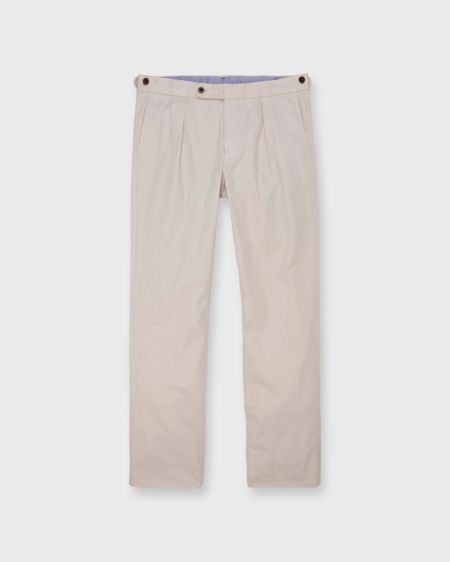 Garment-Dyed Pleated Sport Trouser In Stone Lightweight Twill 1 Garment-Dyed Pleated Sport Trouser In Stone Lightweight Twill