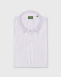 Button-Down Sport Shirt In Light Pink University Stripe Oxford