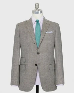Virgil No. 2 Jacket In Chocolate/Bone Herringbone Tweed