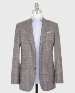 Virgil No. 2 Jacket In Flax/Brown/Blue Glen Plaid Hopsack -fashion S68712 1