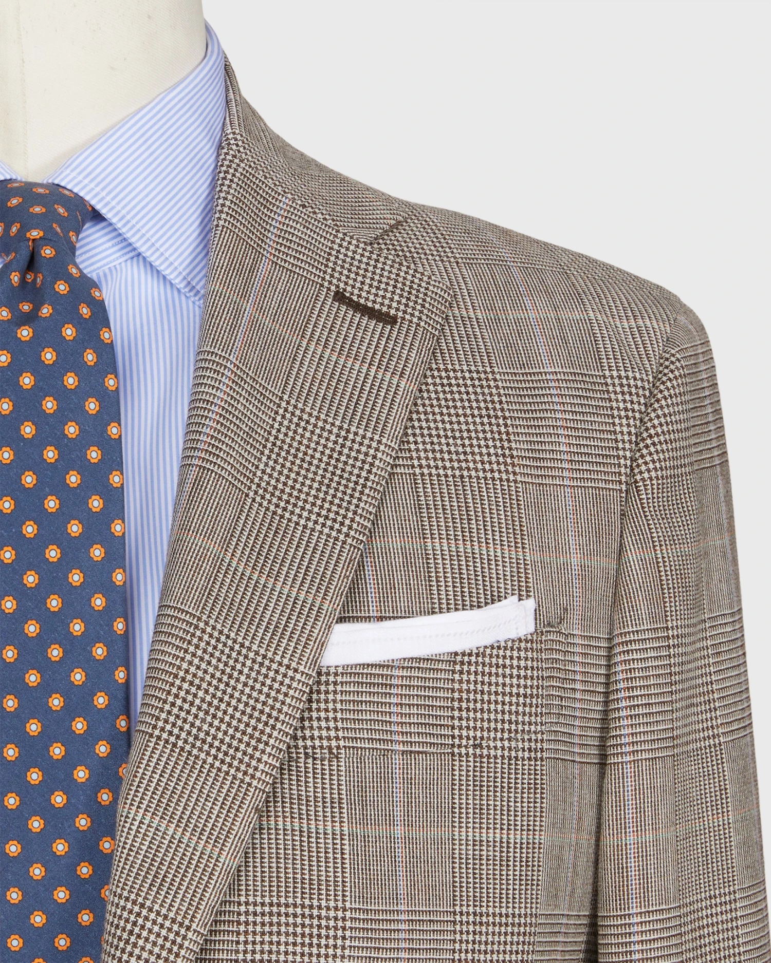 Virgil No. 3 Suit In Brown/Bone/Orange Plaid Prince Of Wales Hopsack 2 Virgil No. 3 Suit In Brown/Bone/Orange Plaid Prince Of Wales Hopsack - Image 2