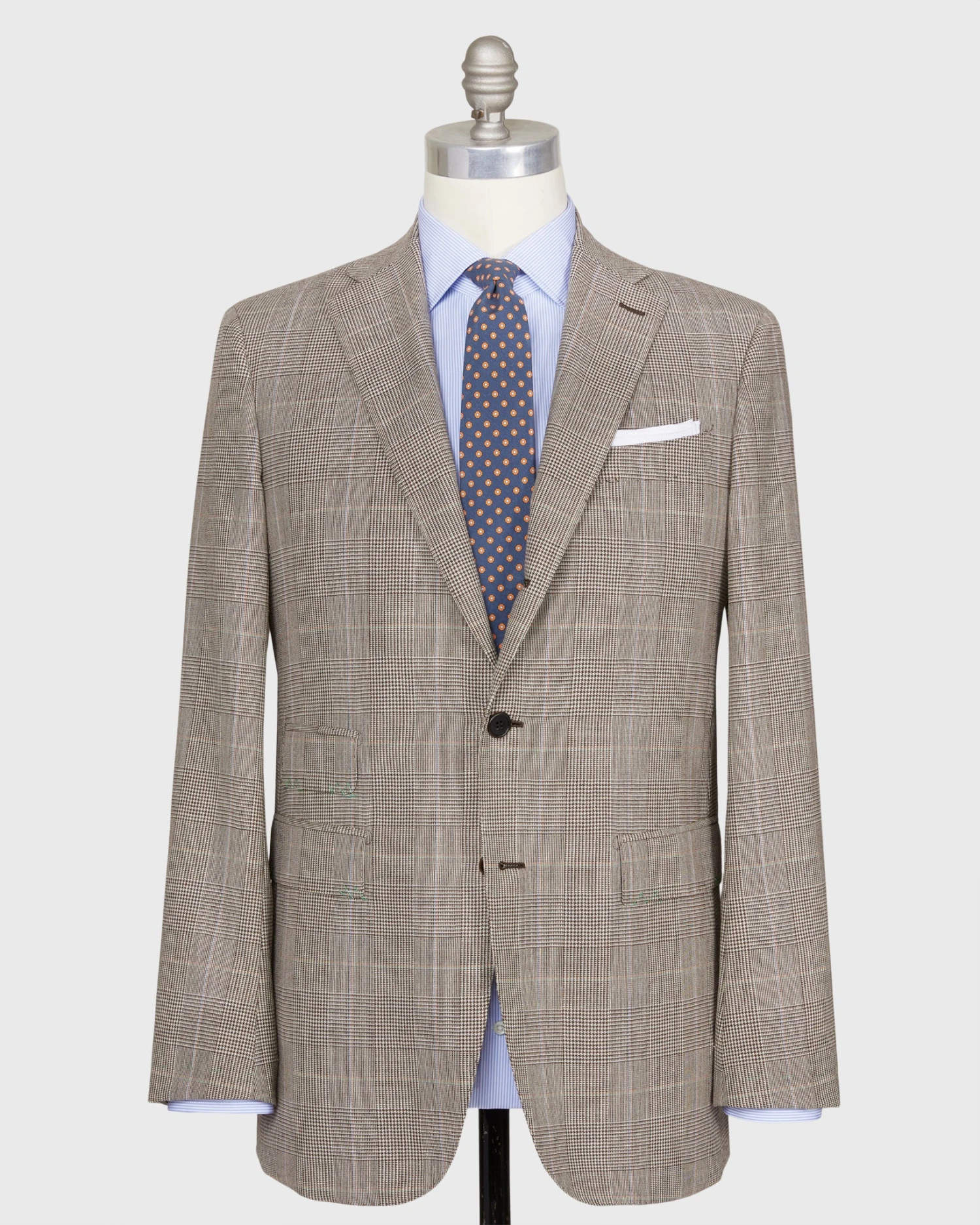 Virgil No. 3 Suit In Brown/Bone/Orange Plaid Prince Of Wales Hopsack 1 Virgil No. 3 Suit In Brown/Bone/Orange Plaid Prince Of Wales Hopsack