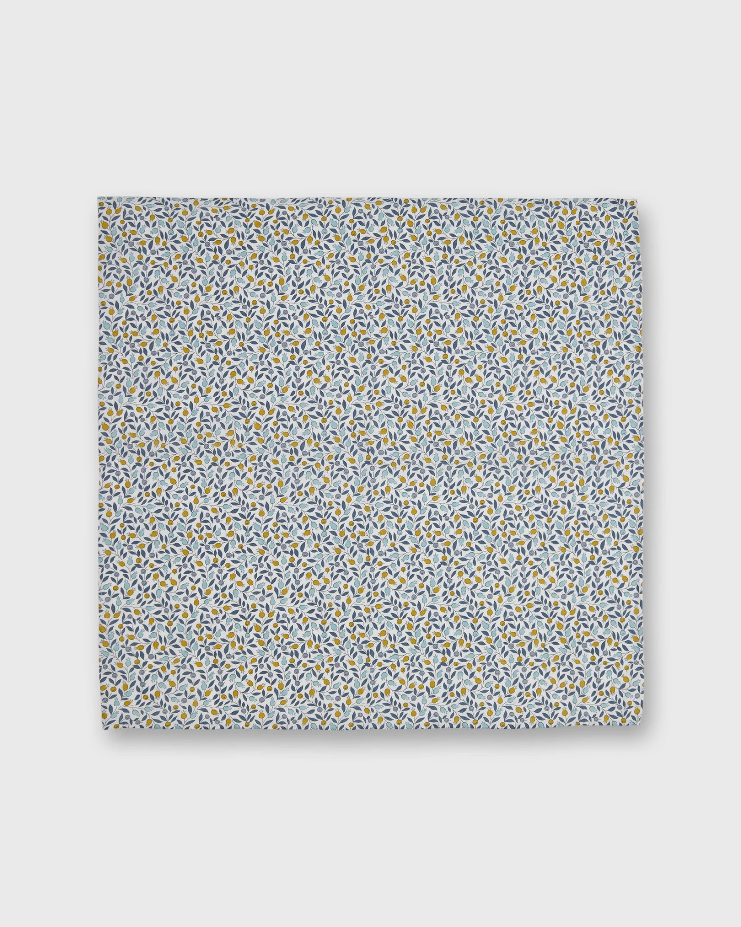 Cotton Print Pocket Square In Blue/Yellow Floriana Liberty Fabric 2 Cotton Print Pocket Square In Blue/Yellow Floriana Liberty Fabric - Image 2