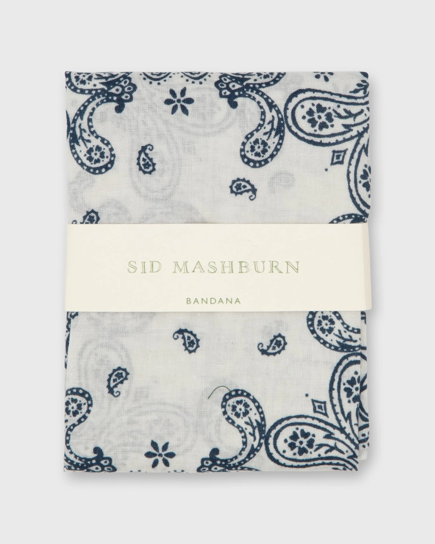Bandana In White/Blue Paisley 1 Bandana In White/Blue Paisley