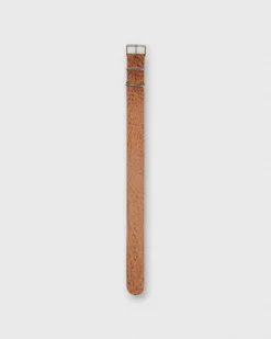 One-Piece Watch Strap In Cognac Sharkskin