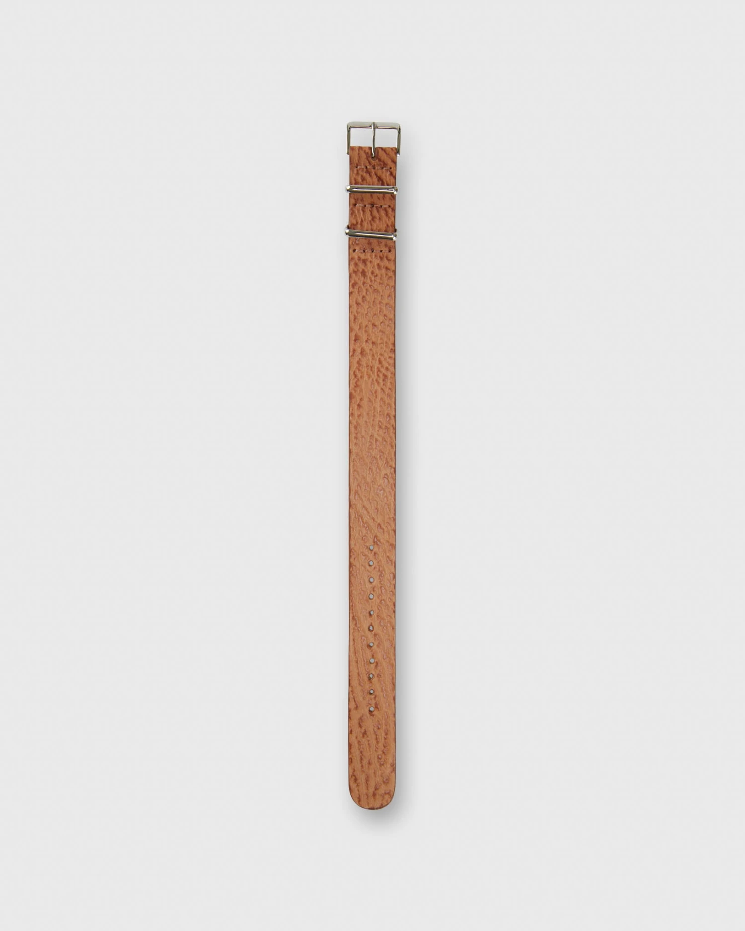 One-Piece Watch Strap In Cognac Sharkskin 1 One-Piece Watch Strap In Cognac Sharkskin