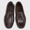 House Slippers In Dark Brown Leather