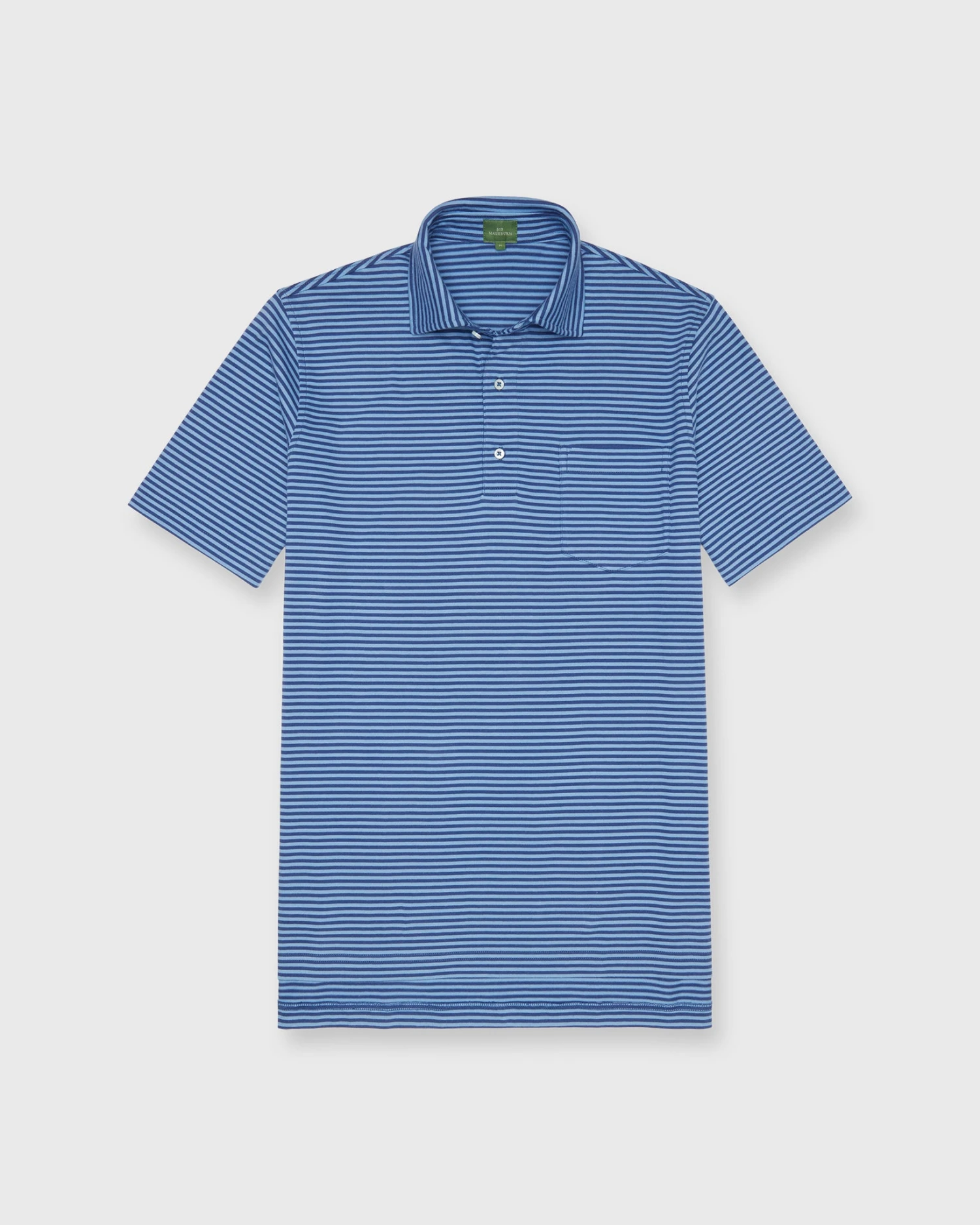 Short-Sleeved Polo In Ink/Coastal Stripe Jersey 1 Short-Sleeved Polo In Ink/Coastal Stripe Jersey