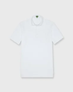Short-Sleeved Polo In White Terry