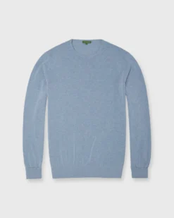Crewneck Sweater In Pale Heather Sky Cotton