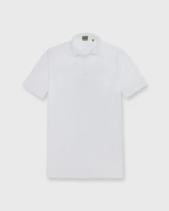 Slim-Fit Short-Sleeved Polo In White Jersey