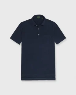 Slim-Fit Short-Sleeved Polo In Navy Jersey