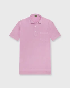 Slim-Fit Short-Sleeved Polo In Pink Jersey