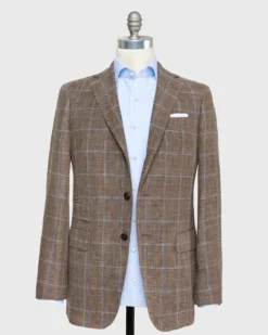 Virgil No. 2 Jacket In Brown Mix/Blue/Bone Windowpane Hopsack -fashion S70513 40