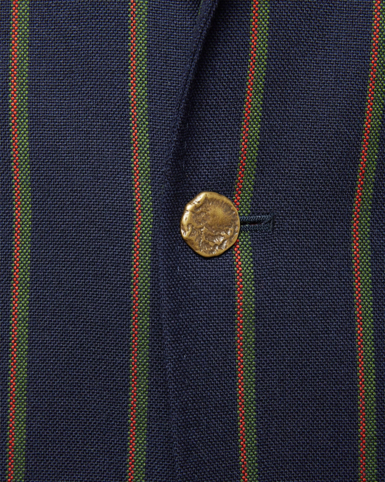 Ghost Blazer In Navy/Green/Orange Stripe High-Twist 4 Ghost Blazer In Navy/Green/Orange Stripe High-Twist - Image 4