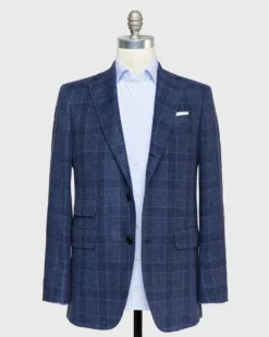 Virgil No. 2 Jacket In Blue/Navy Windowpane Twill -fashion S70517 67