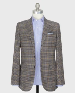 Virgil No. 4 Jacket In Bone/Navy/Olive Houndstooth Flannel -fashion S70645 3