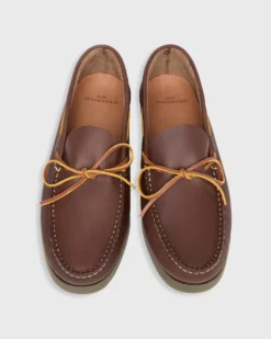 Camp Moccasin In Dark Brown Leather