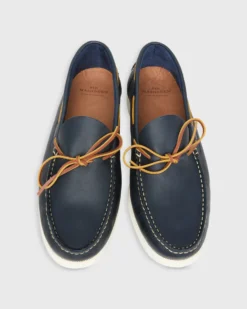 Camp Moccasin In Navy Leather