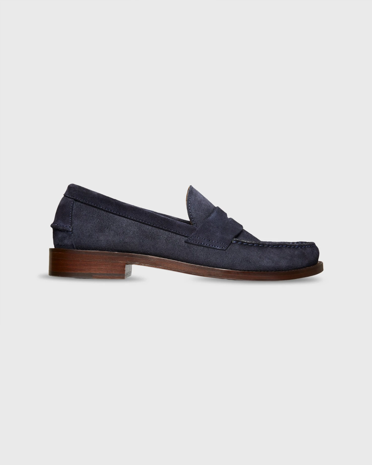 Handsewn Penny Loafer In Navy Suede 2 Handsewn Penny Loafer In Navy Suede - Image 2