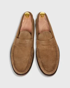 Handsewn Penny Loafer In Cigar Suede